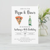 Pizza et brasses Anniversaire Fête Invitation (Debout devant)