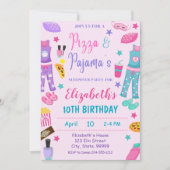 Pizza et pyjama's Sleepover Invitation d'anniversa (Devant)