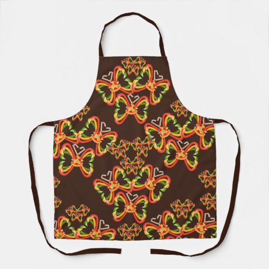 Pizza et Toppings Formes papillon tablier Brown (Recto)
