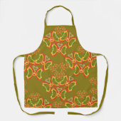 Pizza et Toppings Formes papillon Tablier vert (Recto)