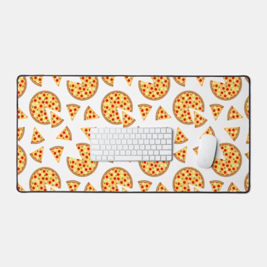 Pizza et tranches de cool motif sur blanc (Clavier et souris)