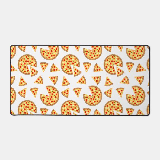 Pizza et tranches de cool motif sur blanc (Recto)