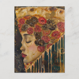 Pizza Face Klimt Abstract Briefkaart