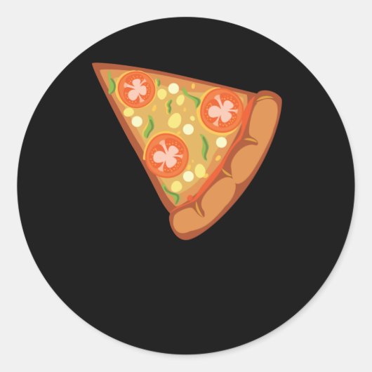 Pizza Favoriete eten Ronde Sticker (Voorkant)