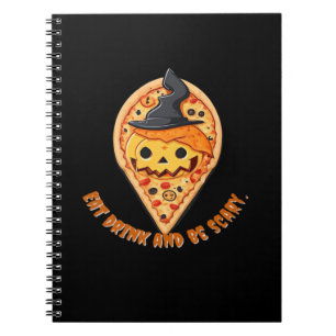 Pizza Feest Halloween Pompoen Heksenhoed Essentiee Notitieboek