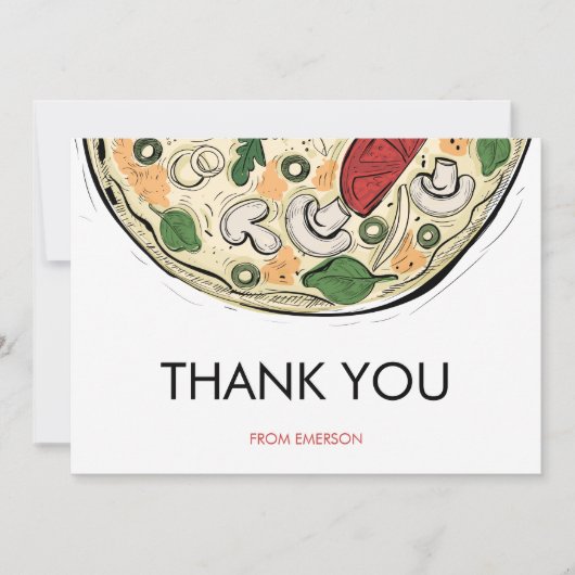 Pizza Feest Verjaardag Dank Je Kaart (Voorkant)