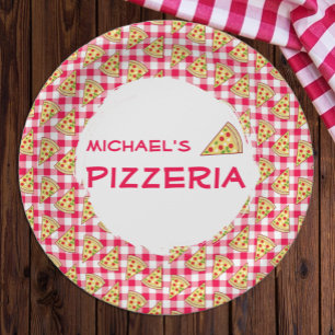 Pizza Feestje Kinderverjaardag Papieren Bordje