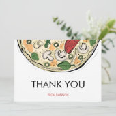 Pizza fête Carte de remerciements d'anniversaire (Debout devant)