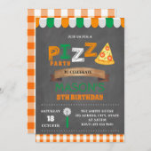 Pizza fête invitation anniversaire (Devant / Derrière)