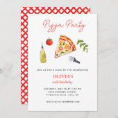 PIZZA FÊTE toute l'année Invitation d'anniversaire (Devant / Derrière)