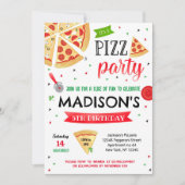 Pizza fêter Anniversaire Invitations Garçon fille (Devant)