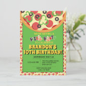 Pizza fêtes Anniversaire Invitations (Debout devant)