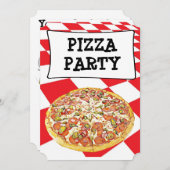 Pizza fêtes Anniversaire Invitations (Devant / Derrière)