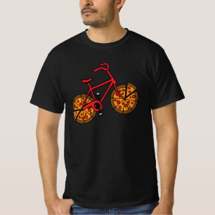 Pizza fiets met pizza slice wielen t-shirt