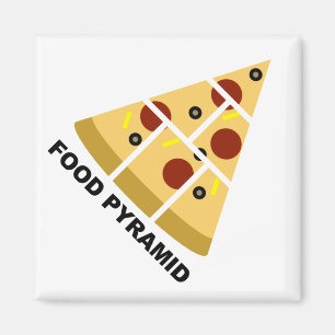 Pizza Food Pyramid Funny Fridge Magnet Magneet