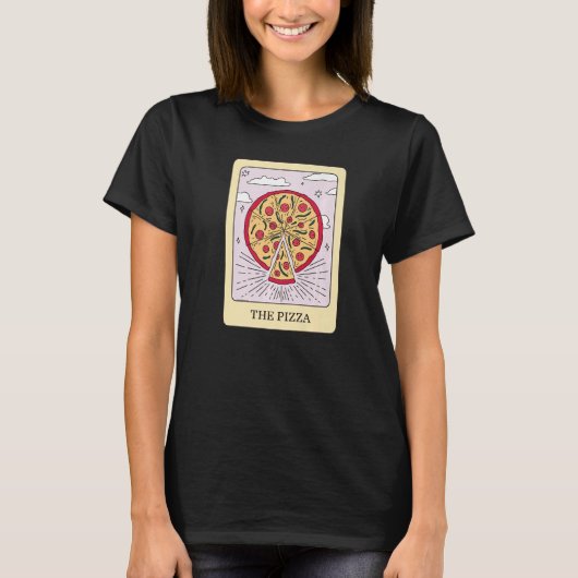 Pizza Foodie Tarot Kaart Pizza Fortune Teller T-shirt (Voorkant)