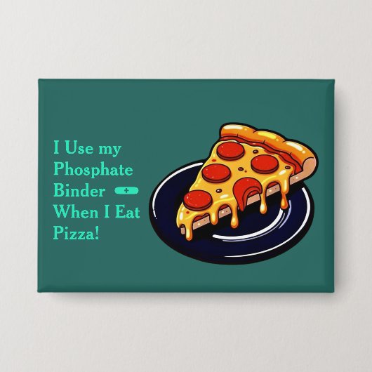 Pizza Fosfaat Binder Knop Button (Voorkant)