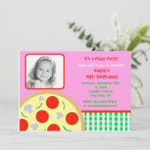 Pizza Foto van Birthday Party Kaart (Staand voorkant)