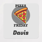Pizza Friday Design - Petit Étiquette Carré (Design 2)