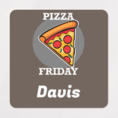 Pizza Friday Design - Petit Étiquette Carré (Design 2)