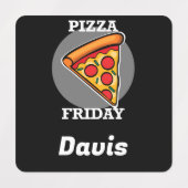 Pizza Friday Design - Petit Étiquette Carré (Design 2)