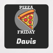 Pizza Friday Design - Petit Étiquette Carré (Design 1)