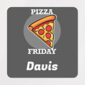Pizza Friday Design - Petit Étiquette Carré (Design 2)