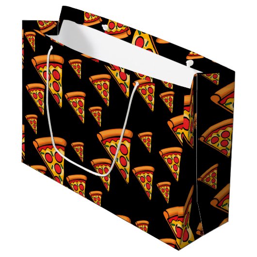 Pizza Friday Design - Sac cadeau - Grand (Devant Angle)