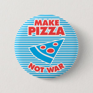 Pizza geen oorlog maken, spelen met strepen ronde button 5,7 cm