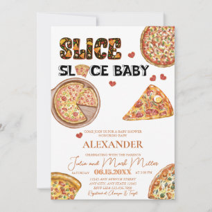 Pizza Genderneutraal Baby shower Kaart