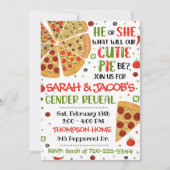 Pizza Geslacht Onthulling Uitnodiging, Geslacht On Kaart (Voorkant)