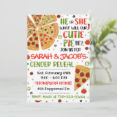 Pizza Geslacht Onthulling Uitnodiging, Geslacht On Kaart (Staand voorkant)