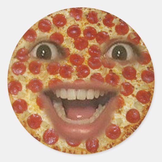 Pizza Gezicht Sticker (Voorkant)