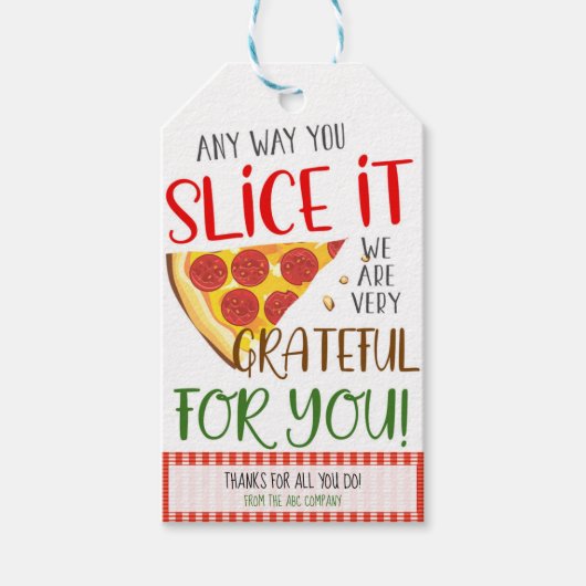 Pizza Gift Labels Cadeaulabel (Voorkant)