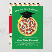 Pizza Graduation Party Invitation Kaart (Voorkant / Achterkant)