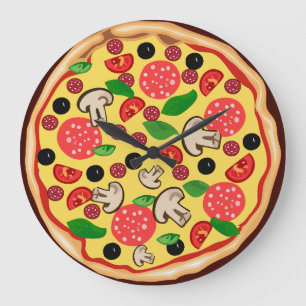 PIZZA grappige MUUR KLOK