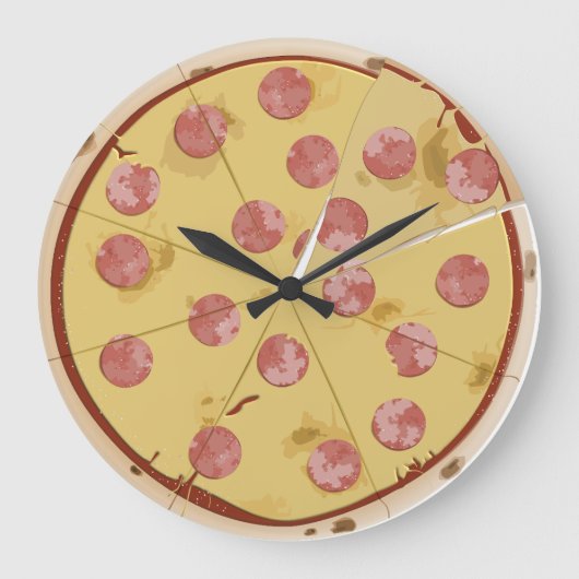 PIZZA grappige MUUR KLOK (Voorkant)