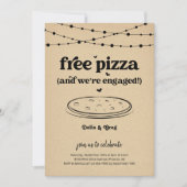 Pizza Gratuite Amusante Engagement Fête Invitation (Devant)