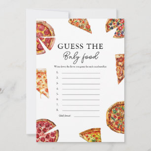 Pizza Guess the Baby Food Baby shower Carte de jeu