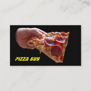 Pizza guy pizza delivery service as pizza taxi cab visitekaartje