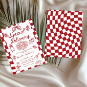 Pizza Hand Drawn Special Delivery Baby Shower Kaart