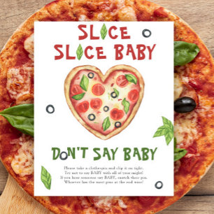 pizza hart baby shower - zeg geen baby Poster