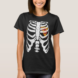 Pizza hart bij rauwe ribbenkage Mannen T-shirt