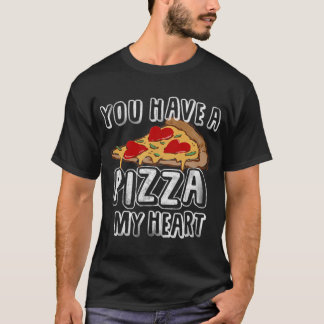 Pizza Hart Valentijnsdag Heren Dames Pepperoni T-shirt