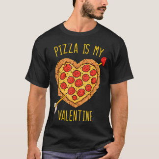 Pizza Hart Valentijnsdag Heren Dames Pepperoni T-shirt