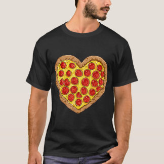 Pizza Hart Valentijnsdag Heren Dames Pepperoni T-shirt