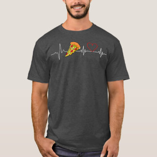Pizza hartslag liefdespuls grappige pizza liefhebb t-shirt