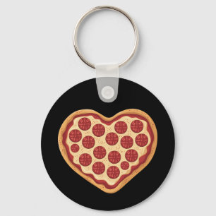 Pizza Hartvormig Cute Valentijnsdag Sleutelhanger