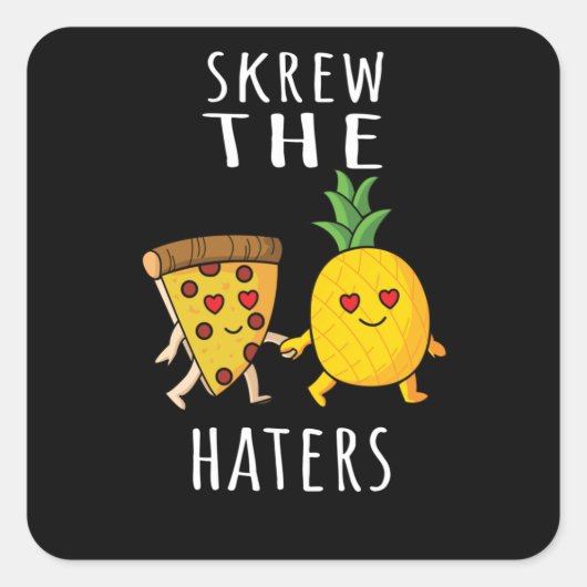 Pizza Hawaii Pineapple Pizza Food Vierkante Sticker (Voorkant)