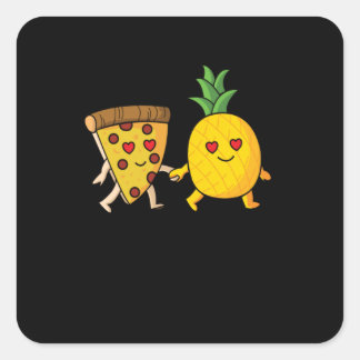 Pizza Hawaii Pineapple Pizza Food Vierkante Sticker